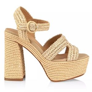 NWT Castaner Adriana Raffia Platform, size 35